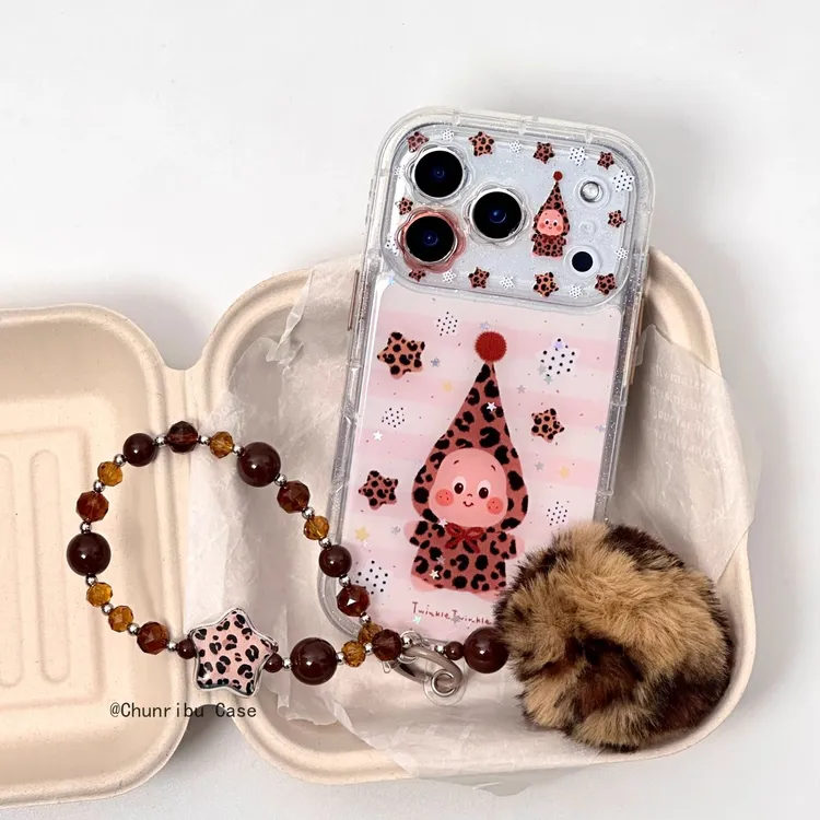 花朵透镜豹纹星星人男孩创意ins适用苹果17/16promax手机壳15/14