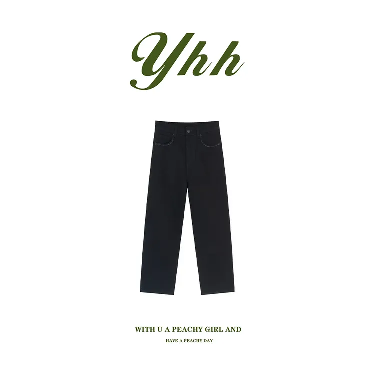 【余欢欢】秋季时尚百搭修身显瘦植绒九分烟管牛仔裤-YHK50364