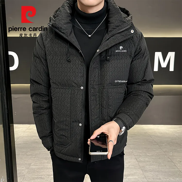 皮尔卡丹男士羽绒服秋冬新款户外保暖连帽加厚潮流休闲时尚羽绒服
