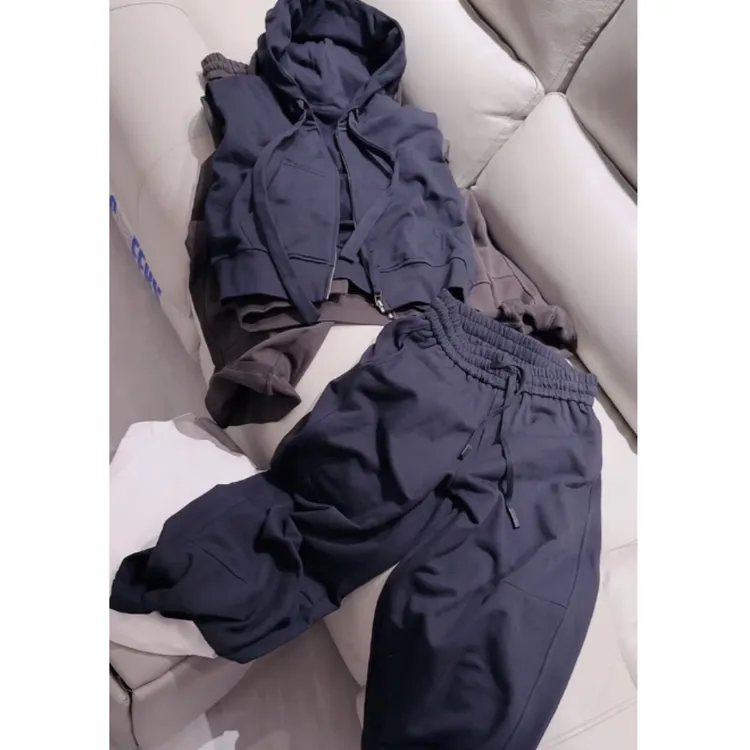 2025早秋新款高腰显瘦大码阔腿百搭休闲套装