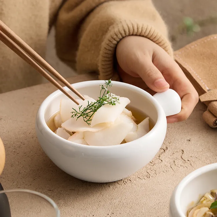 手把碗高温家用高颜值水果沙拉碗特色凉菜碗好看的甜品碗轻奢小碗