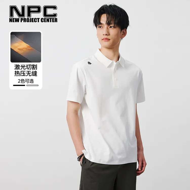 NPC潮牌肩部logo袖口印花速干POLO衫男立体剪裁热压领口NP53TP12