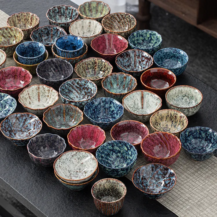 新款加大窑变天目釉建盏抖音直播带货功夫茶杯品茗杯茶碗茶具套装