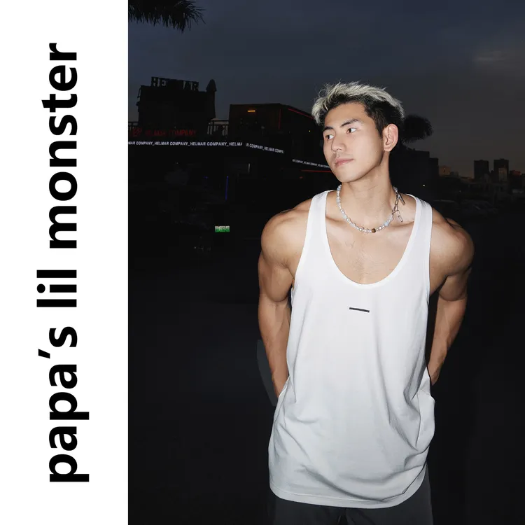 PAPASLILMONSTER【原创】美式夏季休闲无袖背心运动健身坎肩上衣