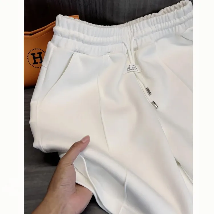 2025夏季新款高级感潮牌休闲棉感短裤中裤男款宽松五分裤设计师潮