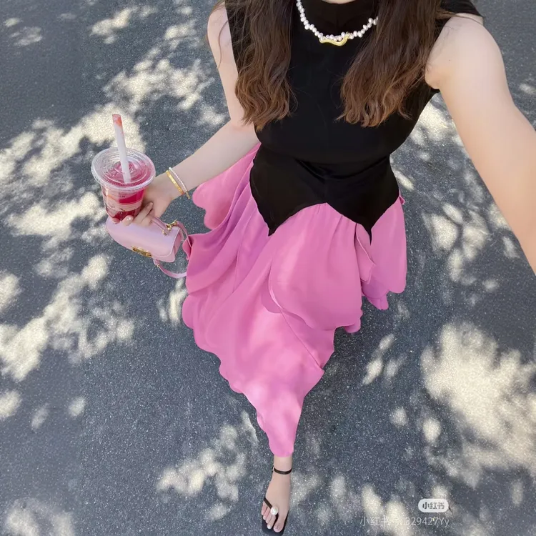 夏季新款今年流行漂亮御姐炸街不规则上衣高级感连衣裙子两件套装