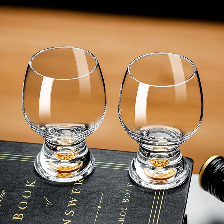 高档创意家用水晶金箔白酒杯二两杯大号烈酒杯新款一口洋酒啤酒杯