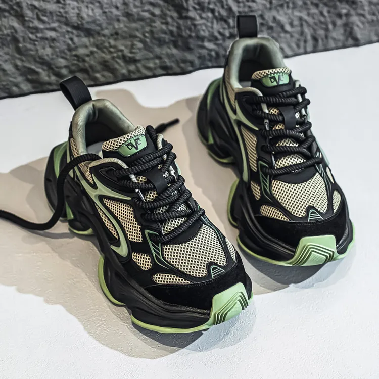 个性潮流早秋2025年新款百搭舒适增高厚底拼接网面时尚潮鞋老爹鞋