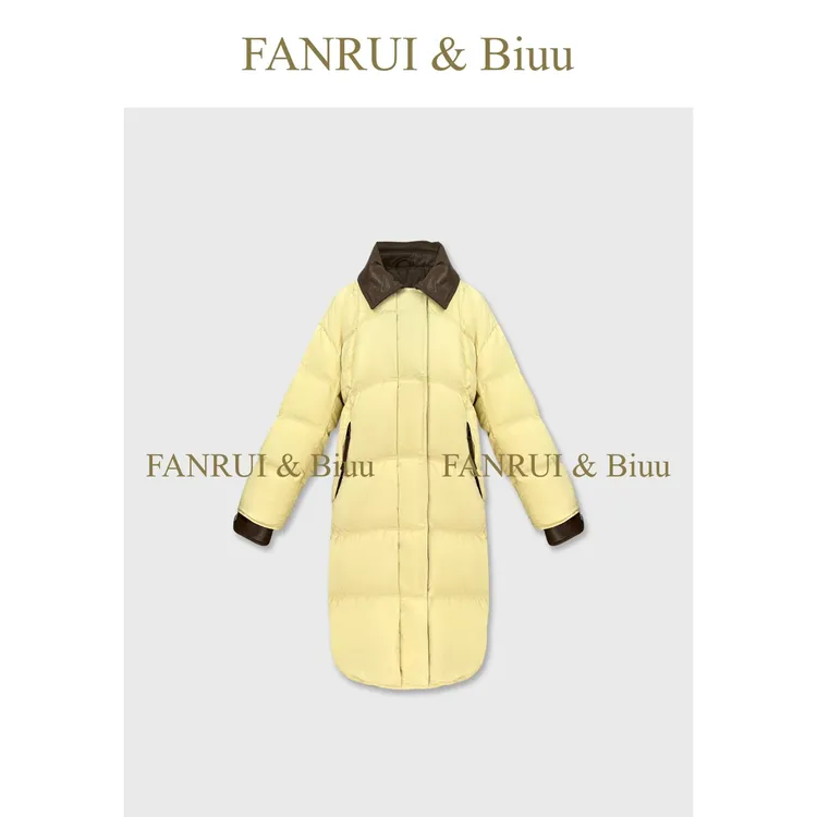 FANRUI/泛芮 「长绒暖驭」加厚保暖白鸭绒设计感长款羽绒服女B18822