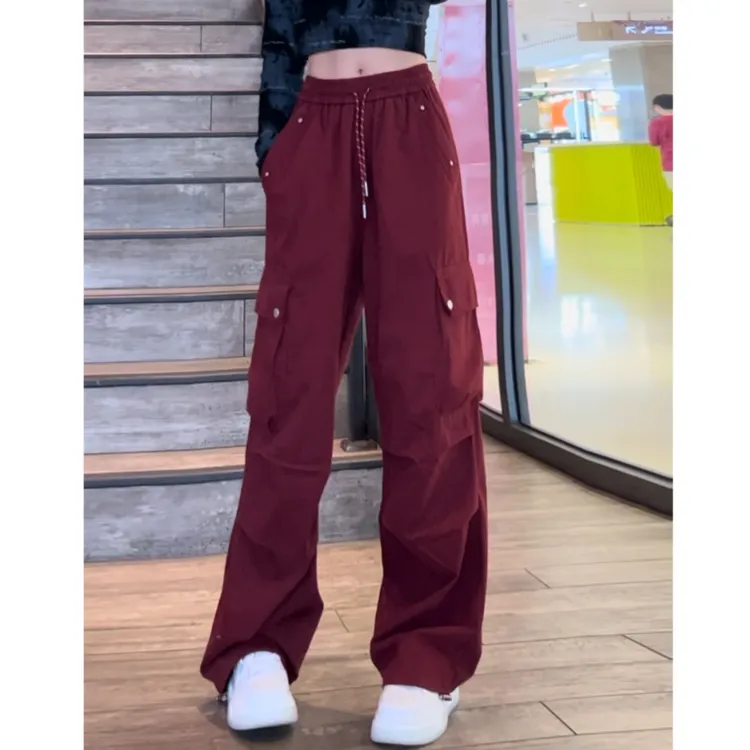 2025秋冬季款洋气时尚宽松百搭直筒工装裤减龄阔腿显瘦运动休闲裤