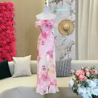 BECHARMING「灿若夏花」浪漫满屋气质度假风荷叶边吊带连衣裙Q1002