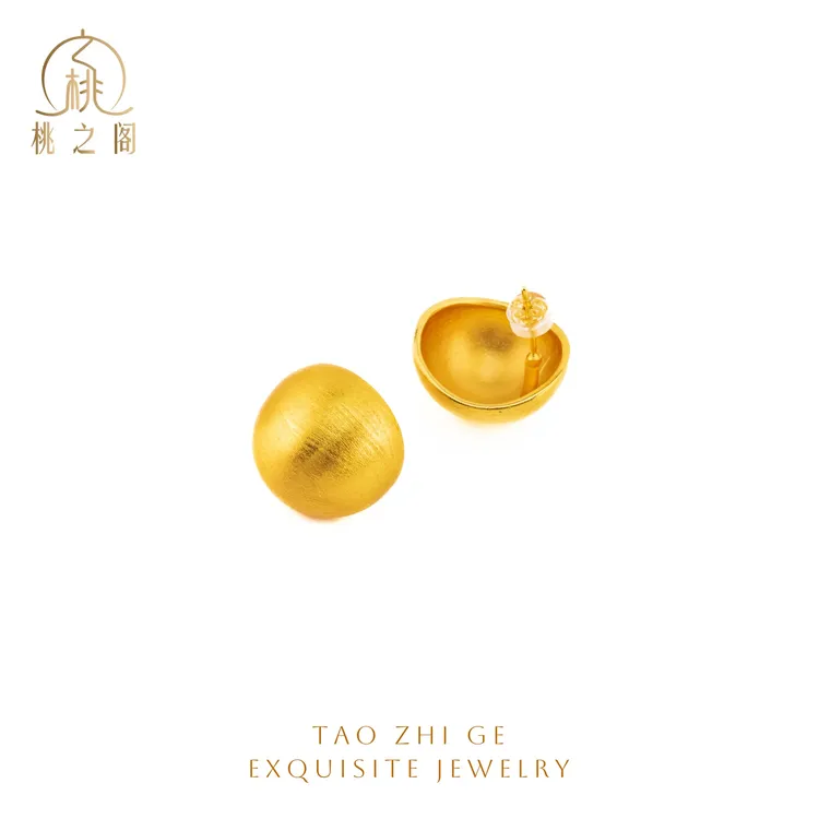 铜合金耳饰 半弧半圆耳钉耳饰AE1023