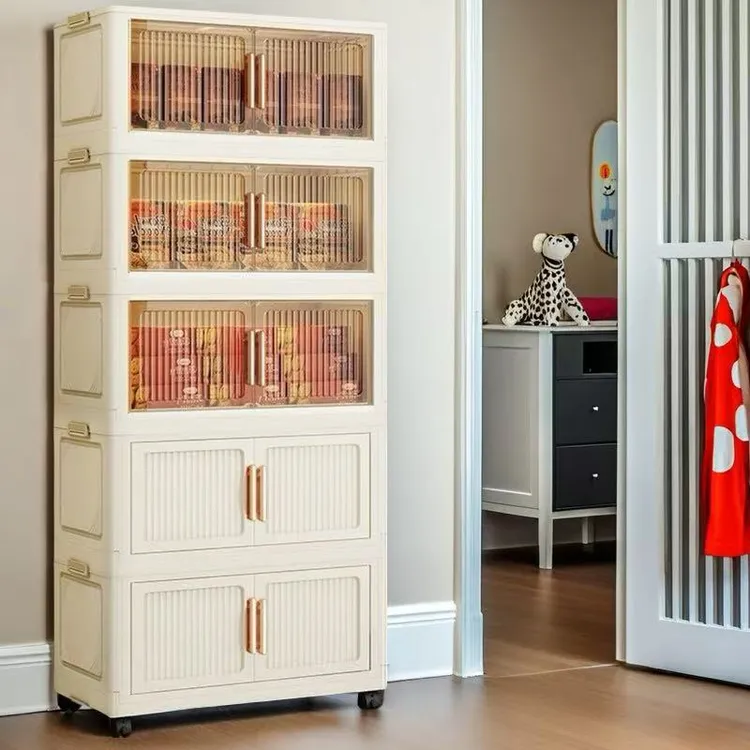 【50面宽五层】家用可折叠高颜值收纳柜杂物零食玩具整理储物柜