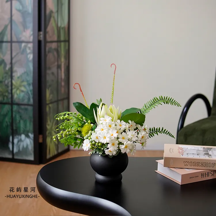 QISHU/七黍设计现代简约风格仿真花束高级感餐厅客厅玄关花艺装饰