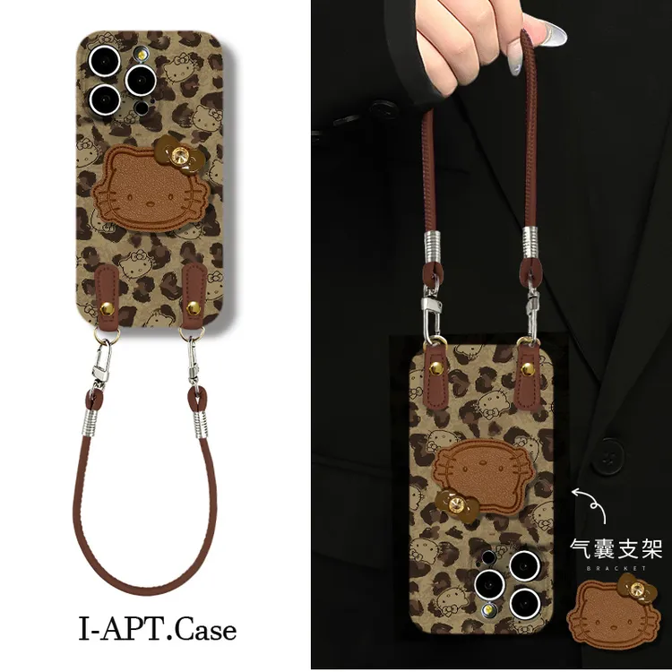 棕底豹纹满屏KT头菲林软壳适用iPhone苹果手机壳华为oppo小米vivo