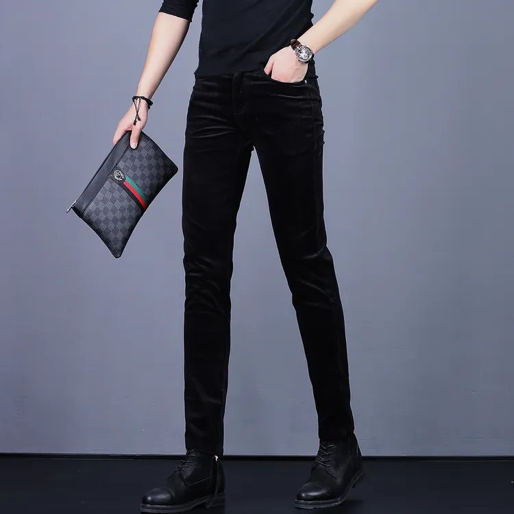 2025新款高端男士休闲裤潮牌新款条绒裤子时尚灯芯绒保暖加绒男裤