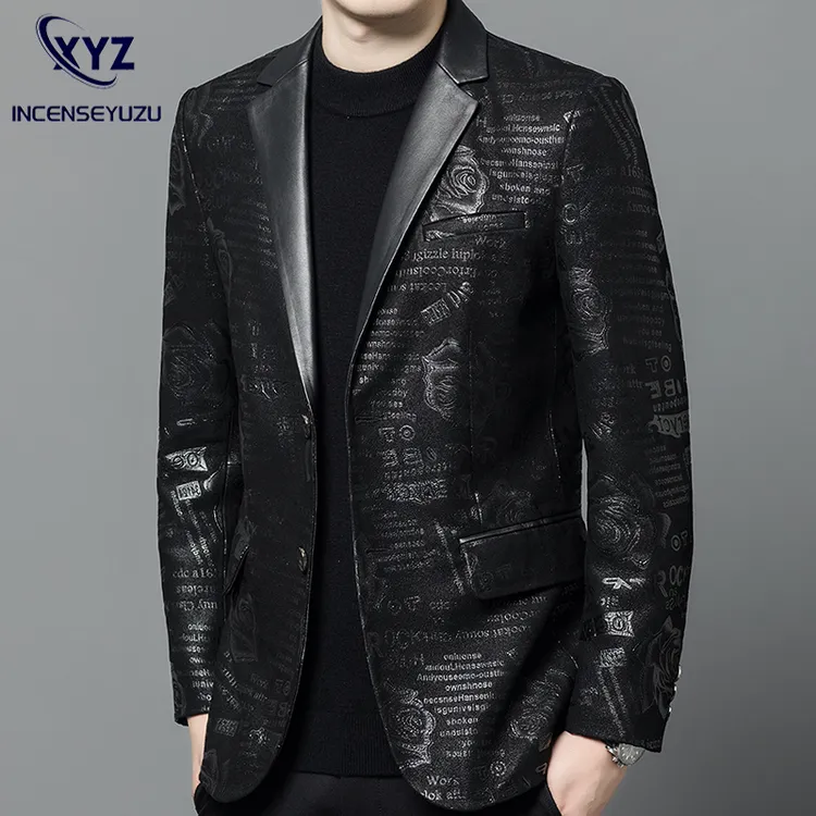 【头层100%绵羊皮】海宁真皮皮衣男士西服轻奢高档西装痞帅单西外套