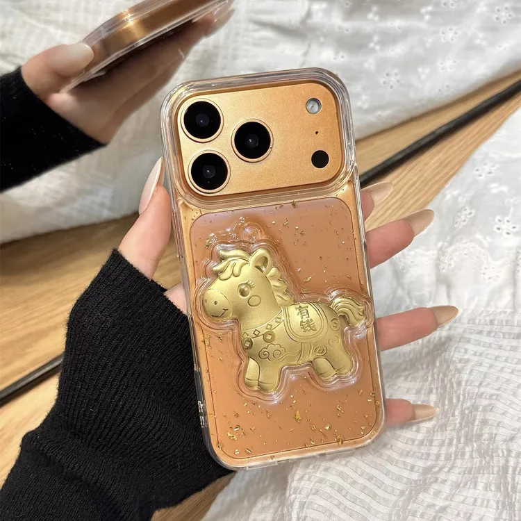 金箔马上有钱适用苹果17手机壳华为软壳小米滴胶vivo保护套oppo韩