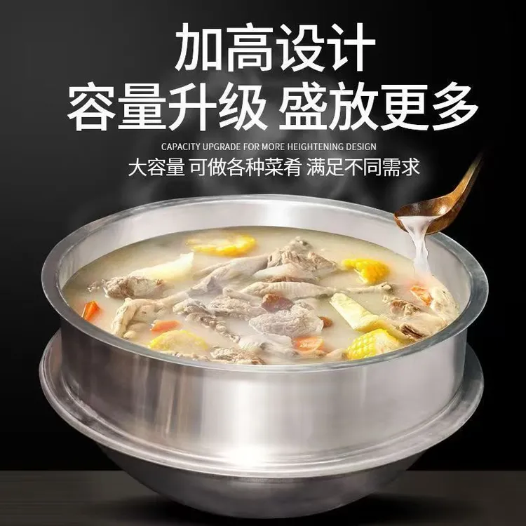 食品级304不锈钢加深加厚双层大汤锅商用食堂卤肉拉面饭店锅