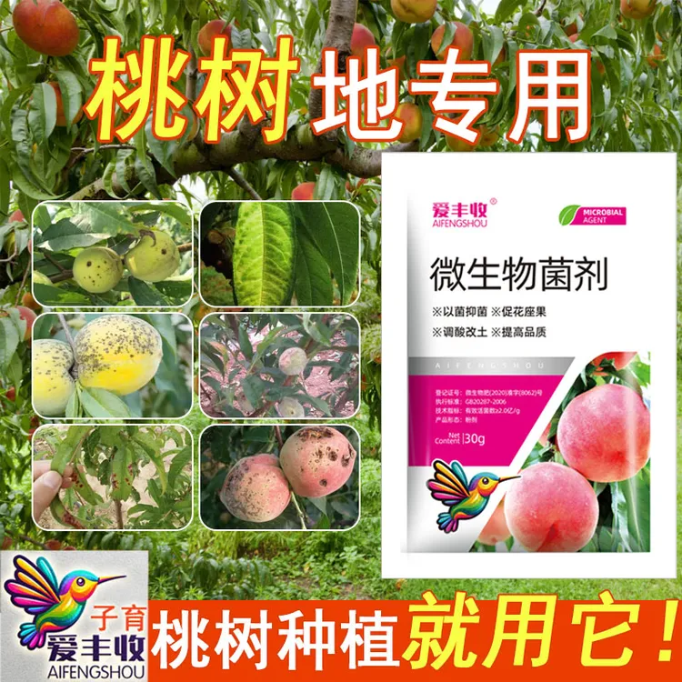 爱丰收桃树地专用微生物菌剂桃树专用微生物农用桃子微生物肥料商品图