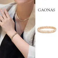 GAONAS 镀K金合成锆石手链  柏林热吻 金色蜂巢设计手链11419SGO