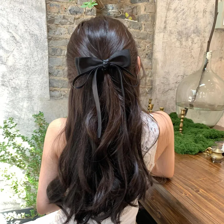 蝴蝶结飘带发夹女2026新款高级感后脑勺弹簧夹马尾夹夹子头饰发卡