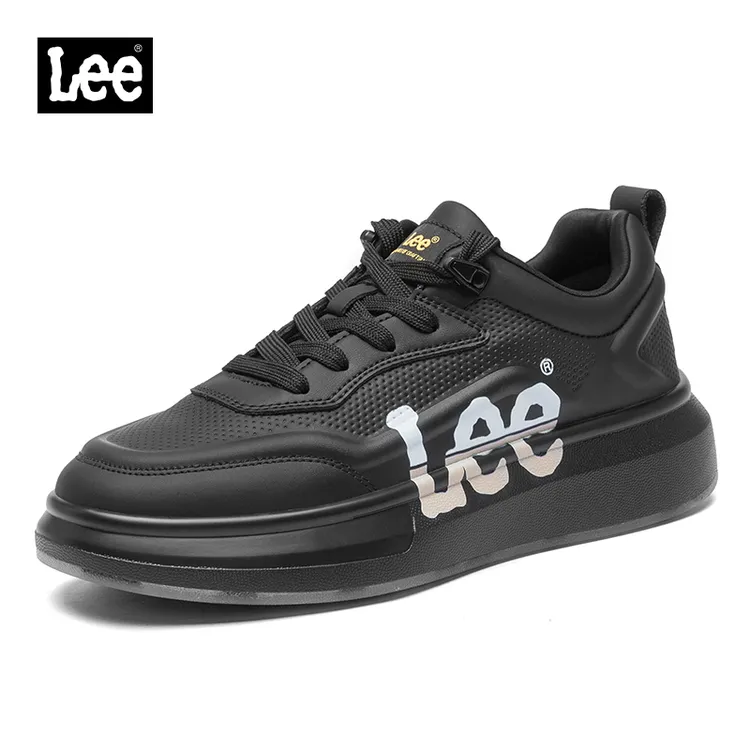 Lee男鞋2026夏季透气新款牛皮百搭增高时尚厚底小白鞋潮流板鞋商品图