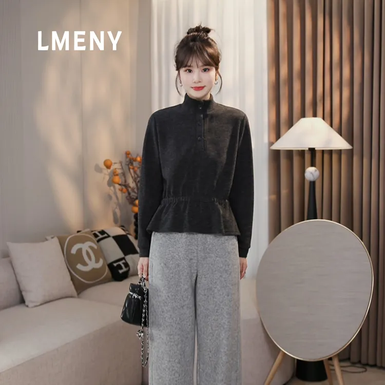 LMENY“收腰卫衣”好版好料！刺毛花纱加厚磨毛立领卫衣25DL004