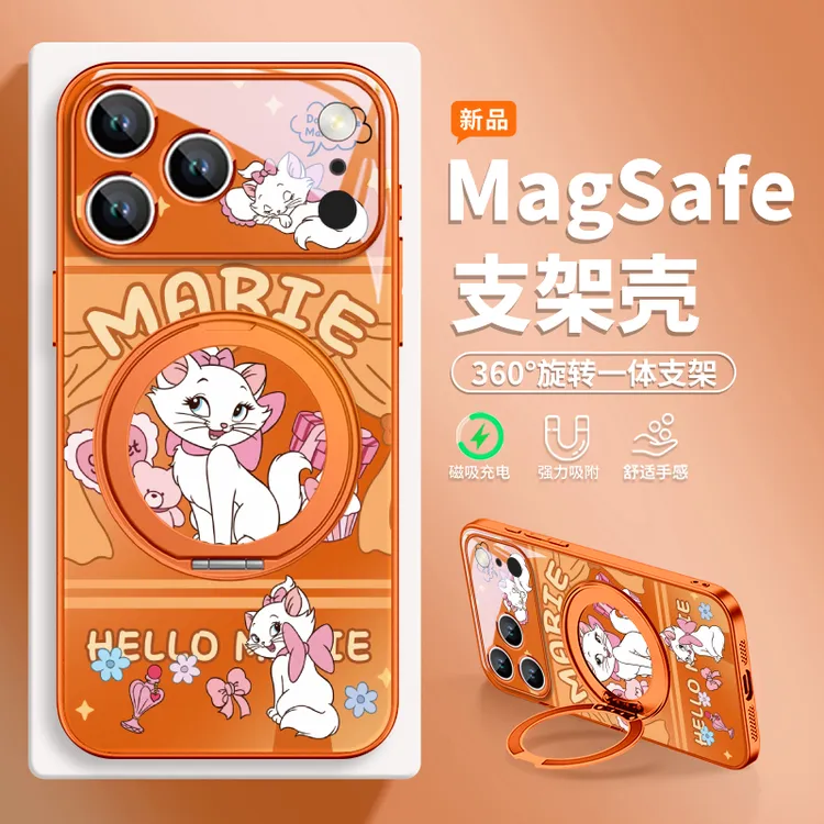 玛丽猫适用苹果17pm磁吸手机壳华为mate60可爱pura80支架小米15
