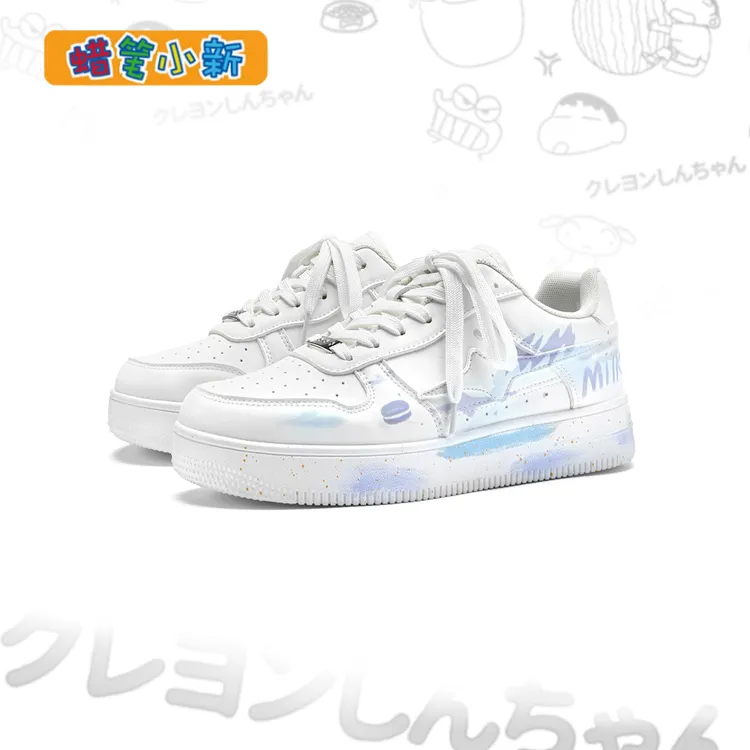 蜡笔小新男鞋春季款爆款2026新款涂鸦设计小众板鞋情侣百搭运动鞋商品图
