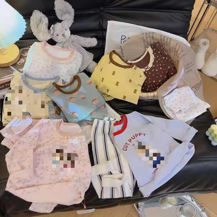 2025新款韩版儿童家居服莱卡无骨A类卡通睡衣套装保暖秋衣秋裤