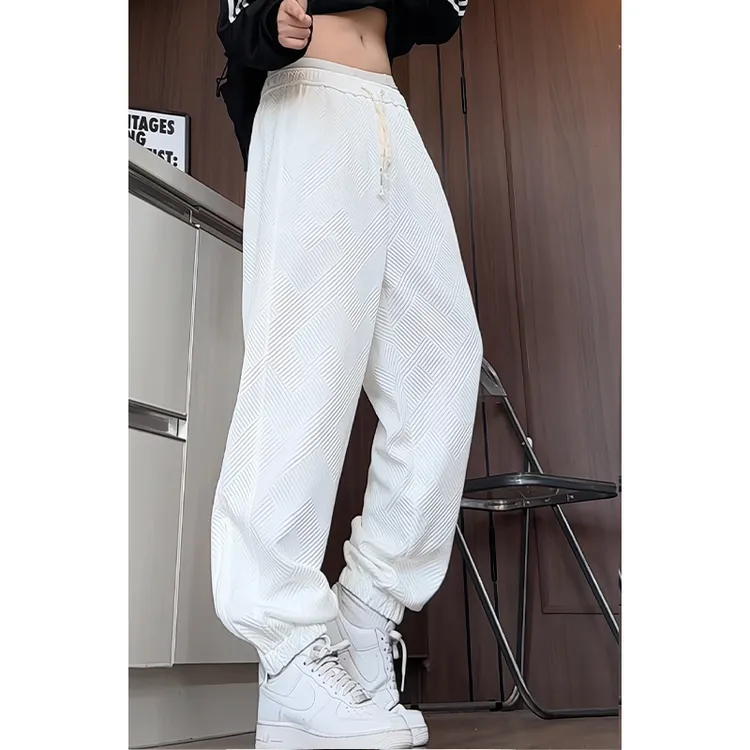 秋季新款微弹力免烫束脚裤拉链长裤休闲裤宽松垂感机能风百搭