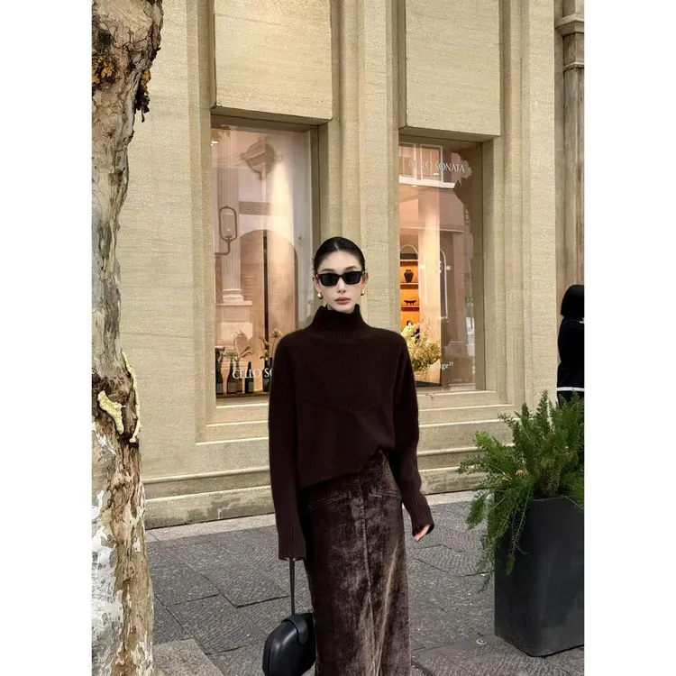 FIINAL《蒙德里安》套头款堆堆领毛针织衫半高领加厚高领毛