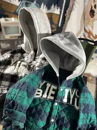 童装冬装男童衬衫夹棉秋冬款加绒加厚冬季儿童薄棉外套二棉连帽潮