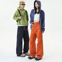 设计感解构潮牌情侣冲锋裤直筒宽松秋季户外防风防水机能风工装裤