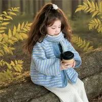 女童毛毛衣外套秋冬款2025新儿童宝宝加绒加厚衣服小女孩秋装上衣