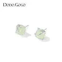 合金合成锆石耳饰 DODOGOGO竹纹圆珠耳钉新中式个性设计耳环耳饰