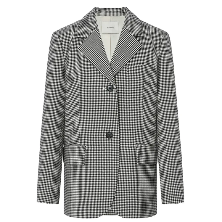 【商场同款】edition复古黑白格女绅士西装款#EBC1BLA005