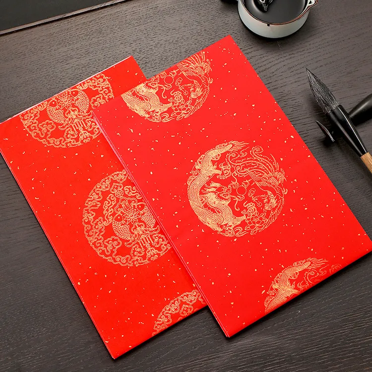 加厚万年红对联纸手写空白春联红纸张大门七字对联纸批发春节红纸