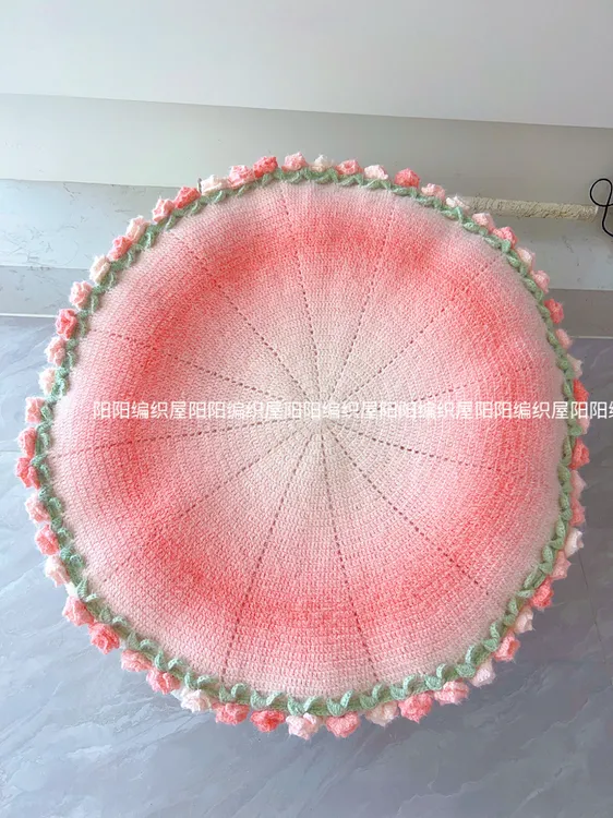 diy手工编织渐变玫瑰花束毯子材料包雪妃尔魔法球线钩针手工礼物