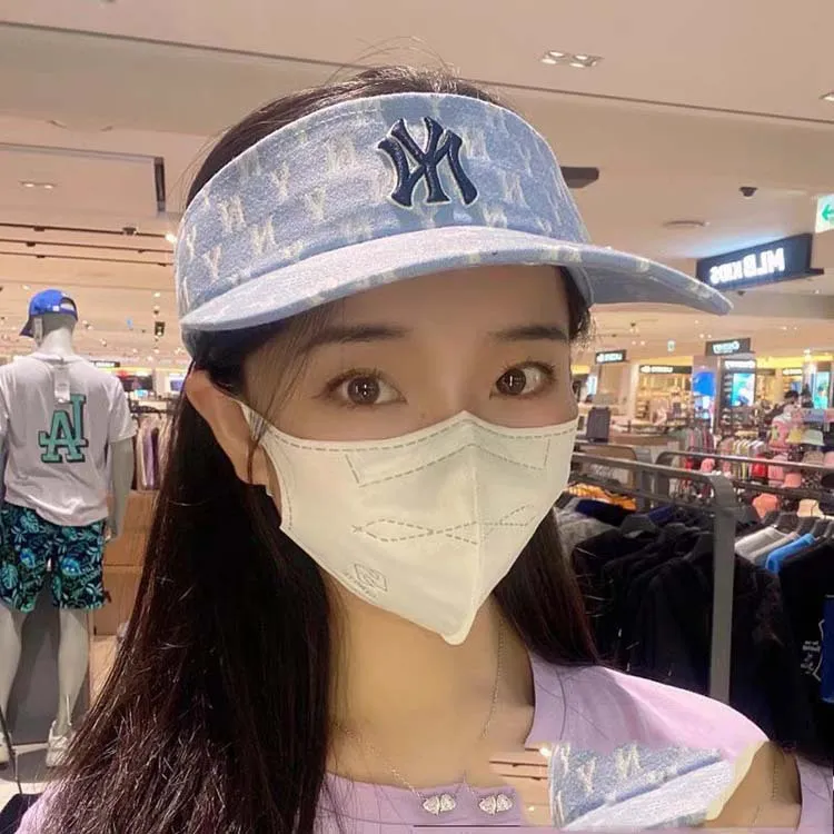 空顶帽子夏季户外运动mlb防晒透气遮阳薄款时尚潮流白色网红情侣