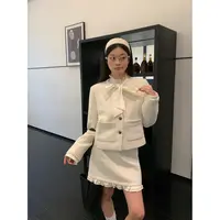 宋正恩9/22 10:00AM上新【千金风领口蝴蝶结绑带设计小香外套】可