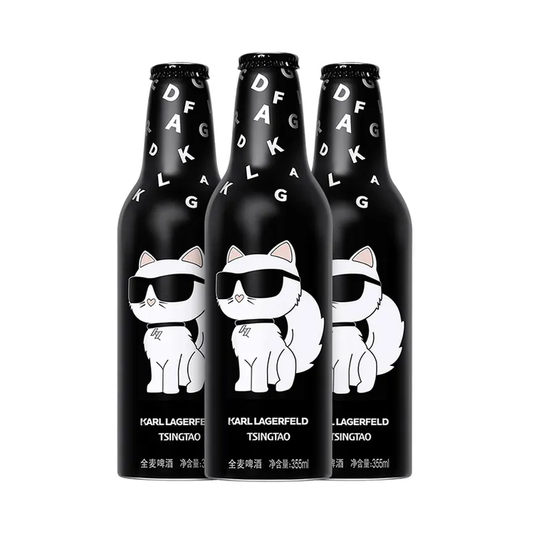 青岛啤酒夜猫子KARL LAGERFELD联名款全麦355mlx12铝瓶官方正品TL