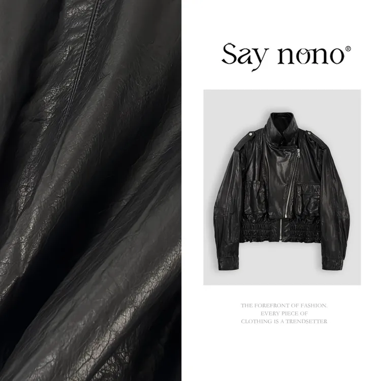 懒猫nono│Saynono 秋季百搭时尚女式机车风皮衣短款女装 GY5920WY