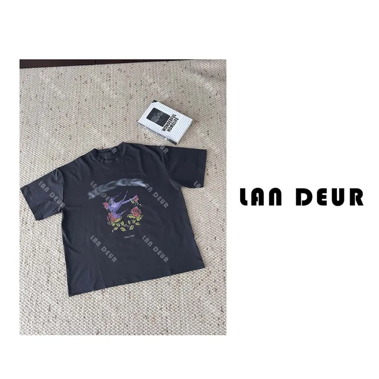 JIUJIU【花林少女】莱赛尔休闲夏季时尚百搭舒适宽松圆领短袖T恤