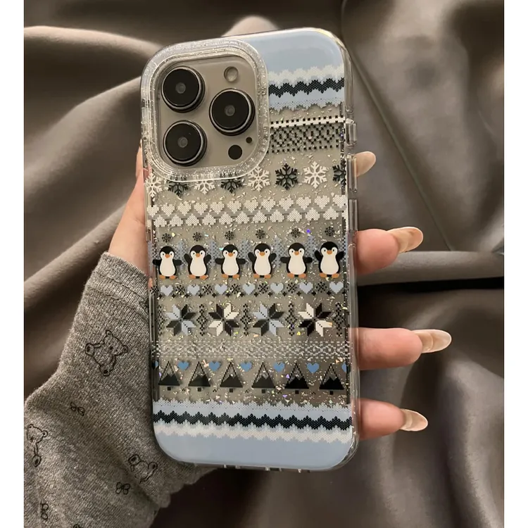 BANCA闪粉费尔岛小企鹅适用iPhone16苹果15promax手机壳14/13/12