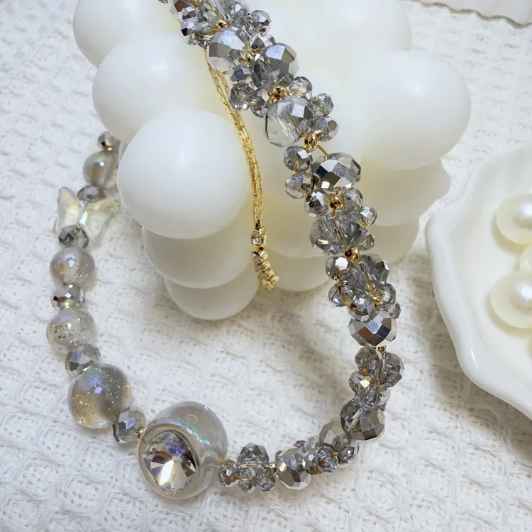 金箔圆珠灰色系吊坠挂件