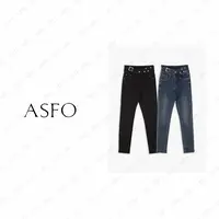 【AS小方钻】25新复古高弹烫钻腰头修身牛仔小脚裤AS25QNZK03983