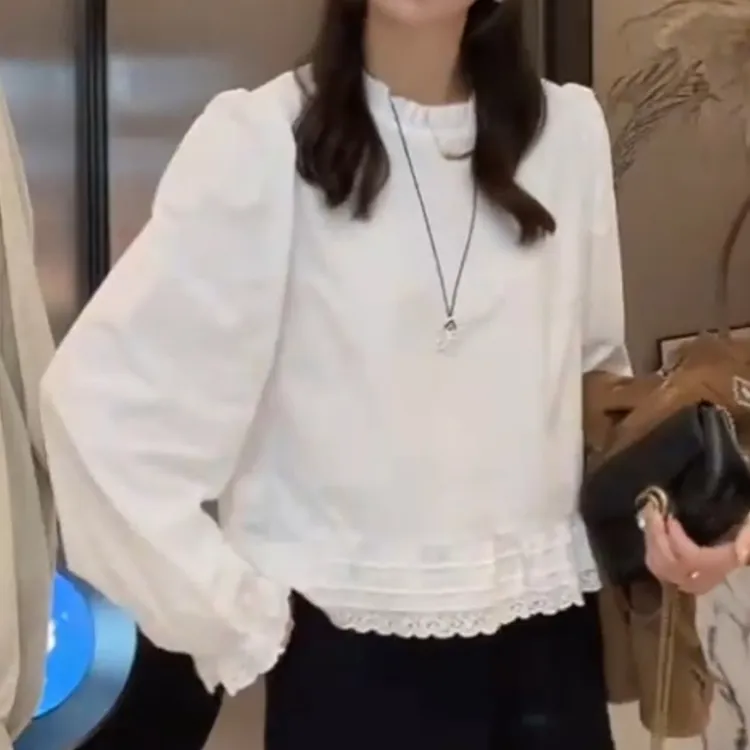 【白露为霜】网红洋气炸街女装薄款长袖衬衫独特漂亮小衫LK2506195