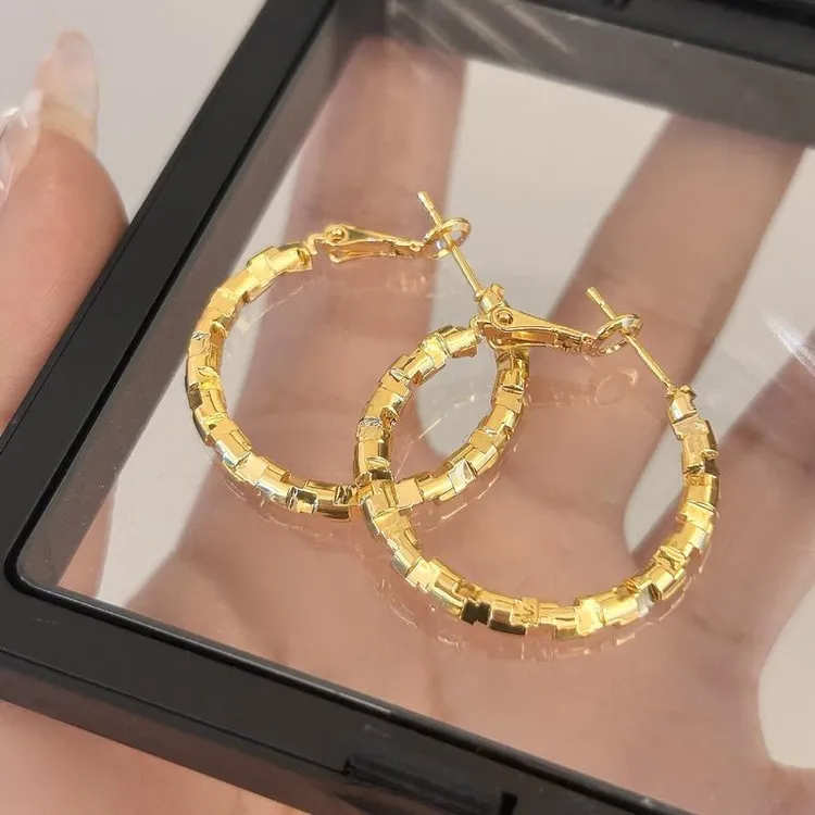 925银玻璃耳饰 气质碎银子圆耳圈耳环新款轻奢高级感ins简约耳圈